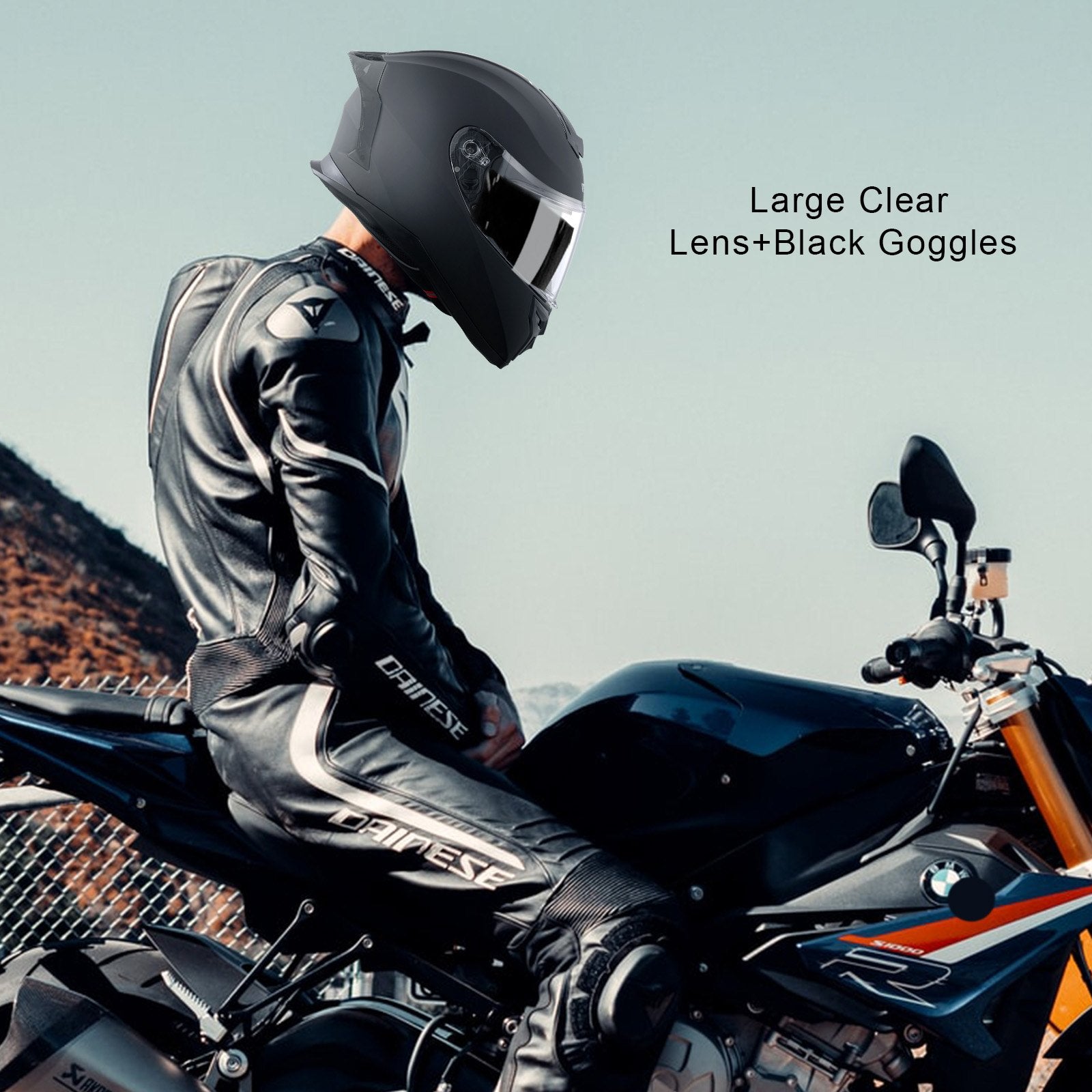 Motociklininko šalmas VEVOR WLT-169, S dydis