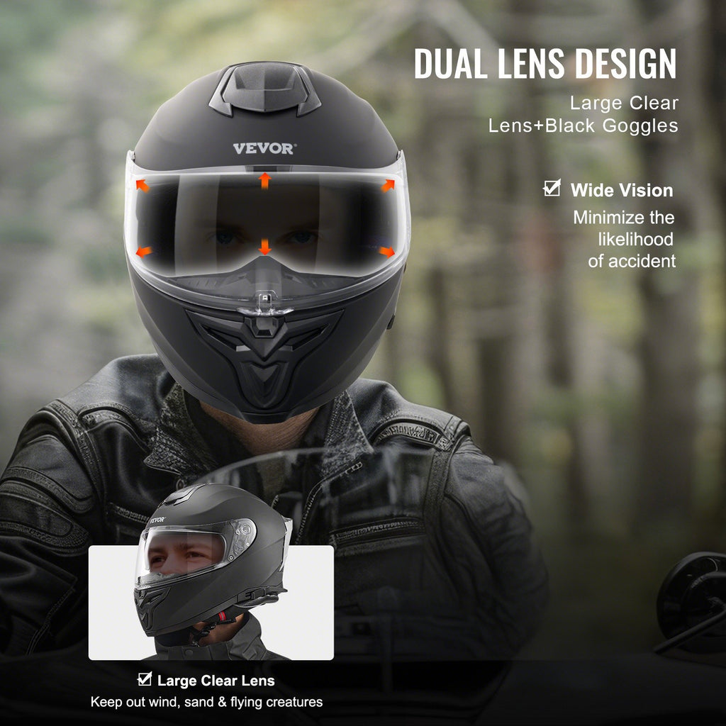 Motociklininko šalmas VEVOR WLT-169, XL dydis