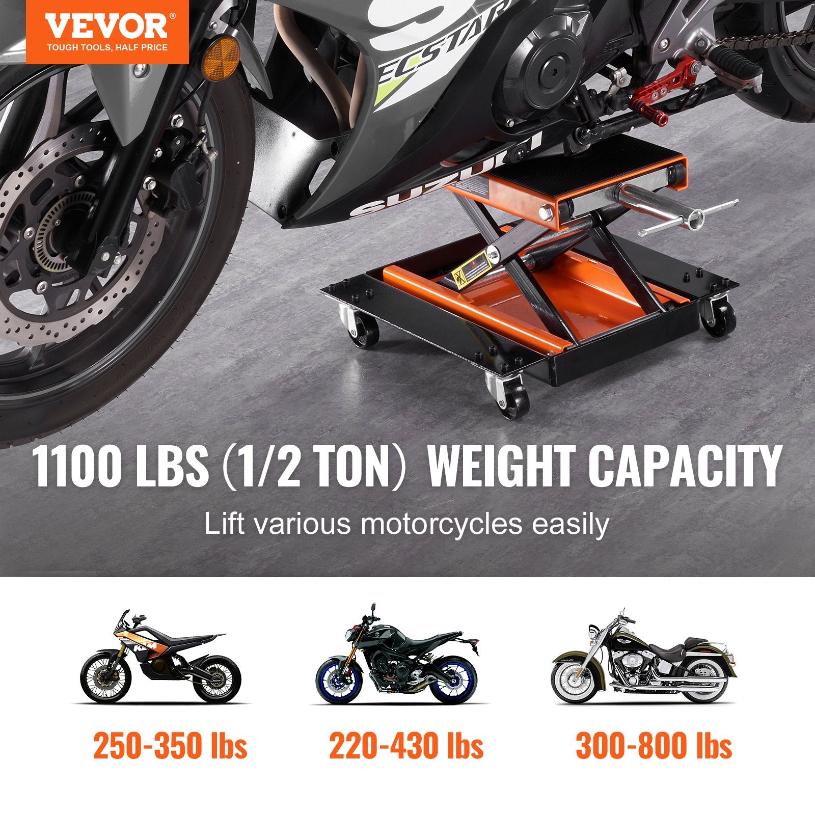 Motociklų keltuvas VEVOR M110203, 499,5 kg