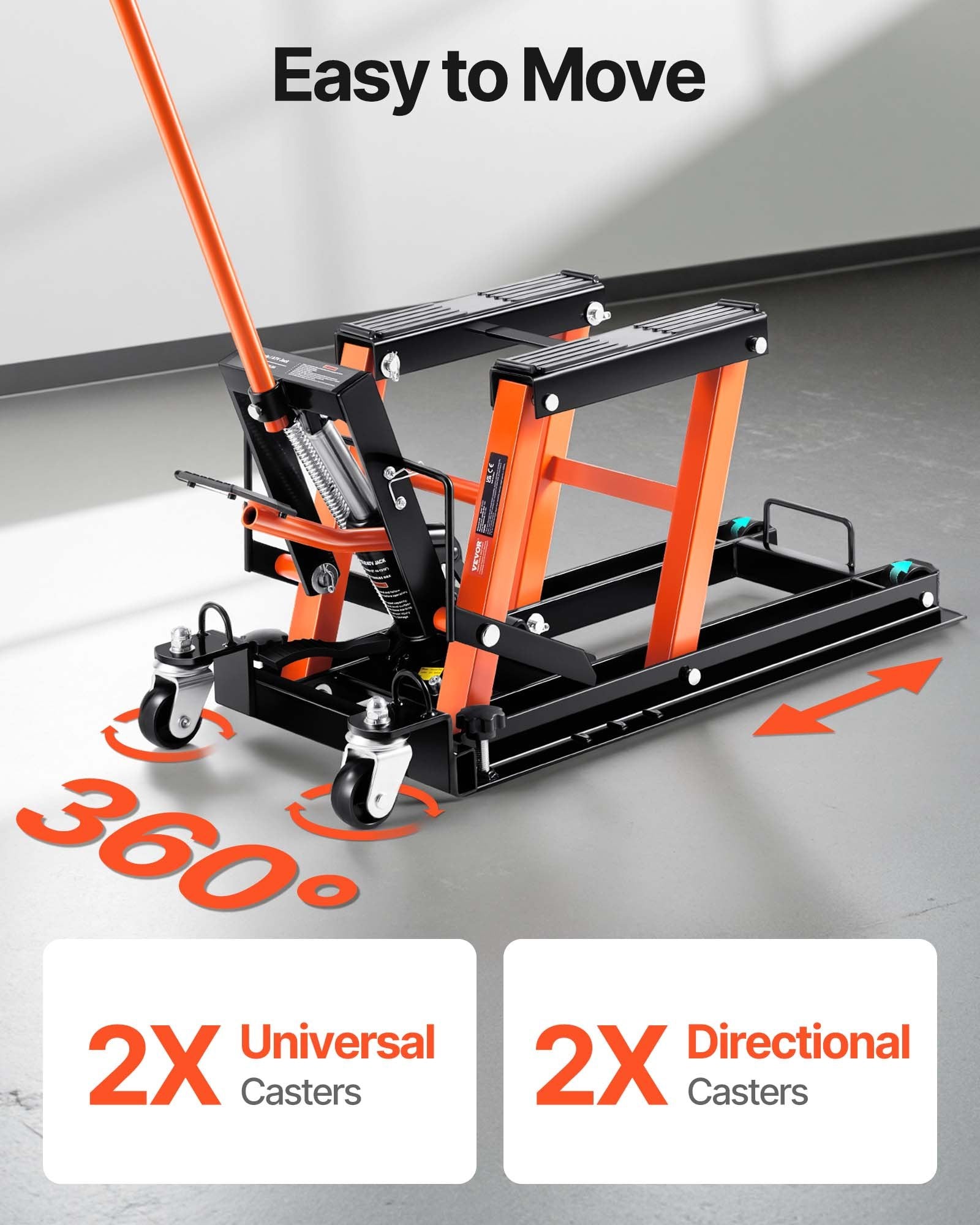 Motociklų hidraulinis keltuvas VEVOR ZX0901-7B, 680 kg