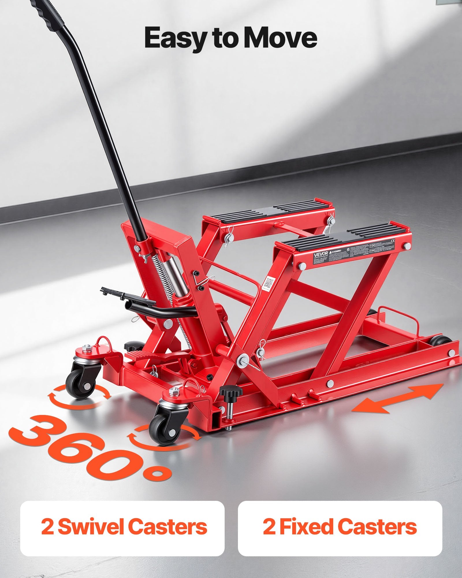 Hidraulinis motociklų ir keturračių keltuvas VEVOR ZX0901-3C, 680 kg