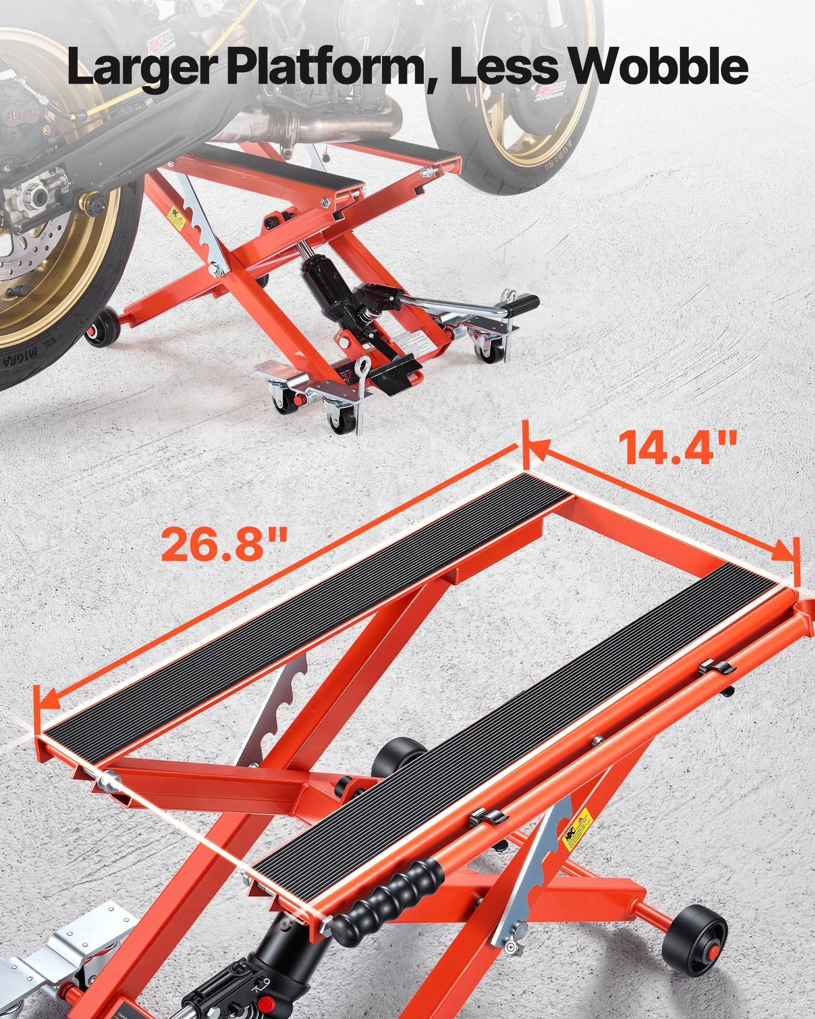Hidraulinis motociklų keltuvas VEVOR JL-M01108, 499 kg