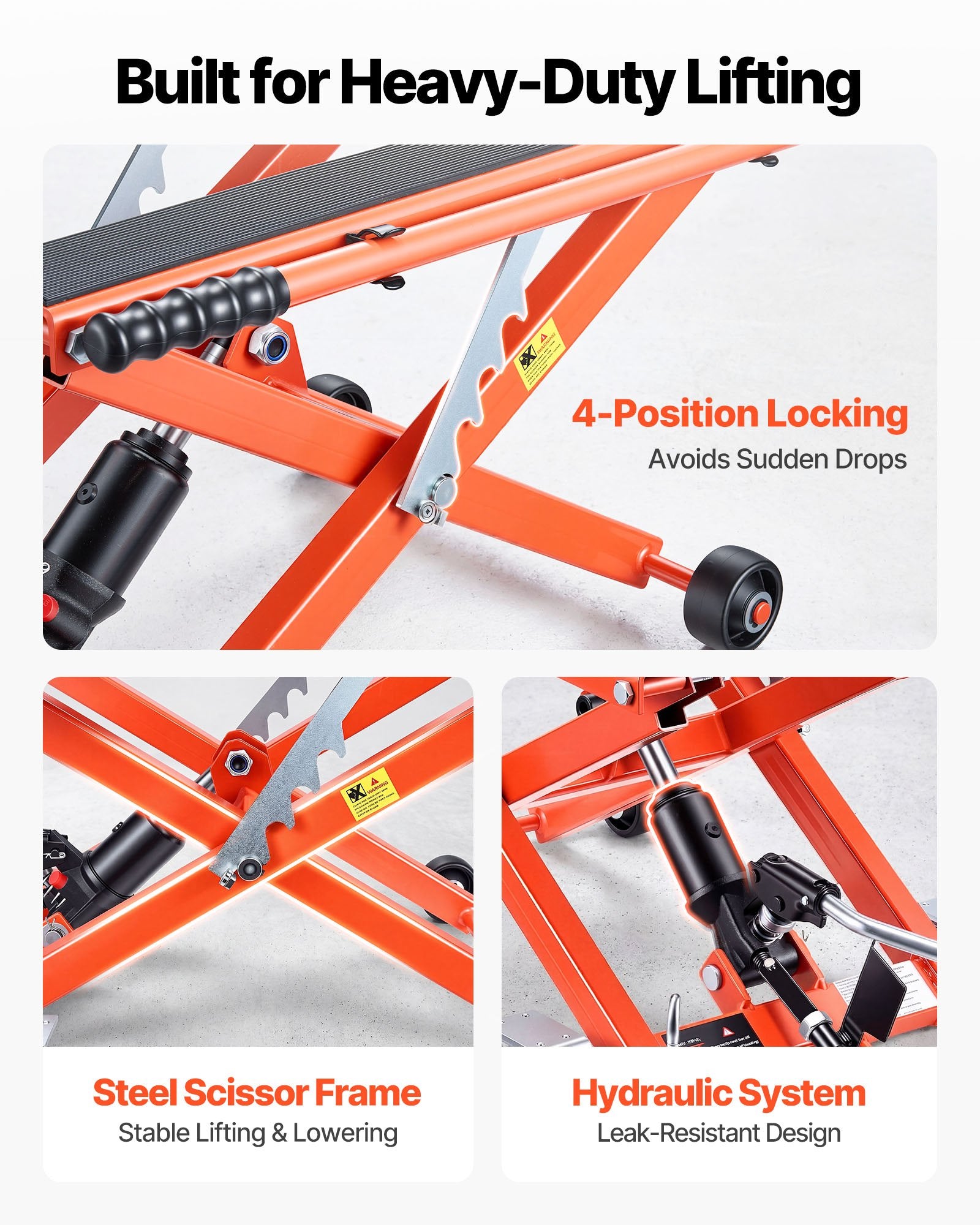 Hidraulinis motociklų keltuvas VEVOR JL-M01108, 499 kg