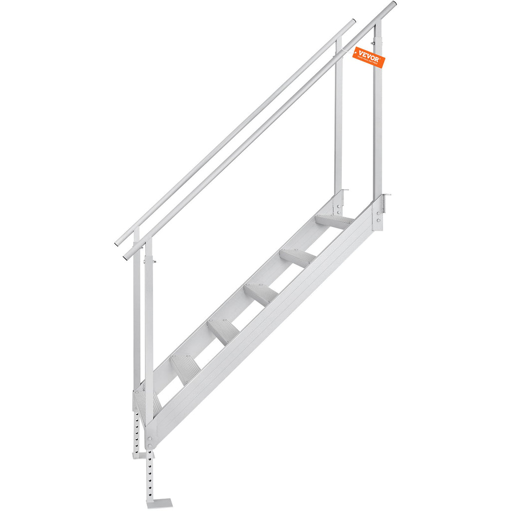 Aliuminio kopėčios lieptui VEVOR 6 pakopų, reguliuojamas aukštis 109-130 cm