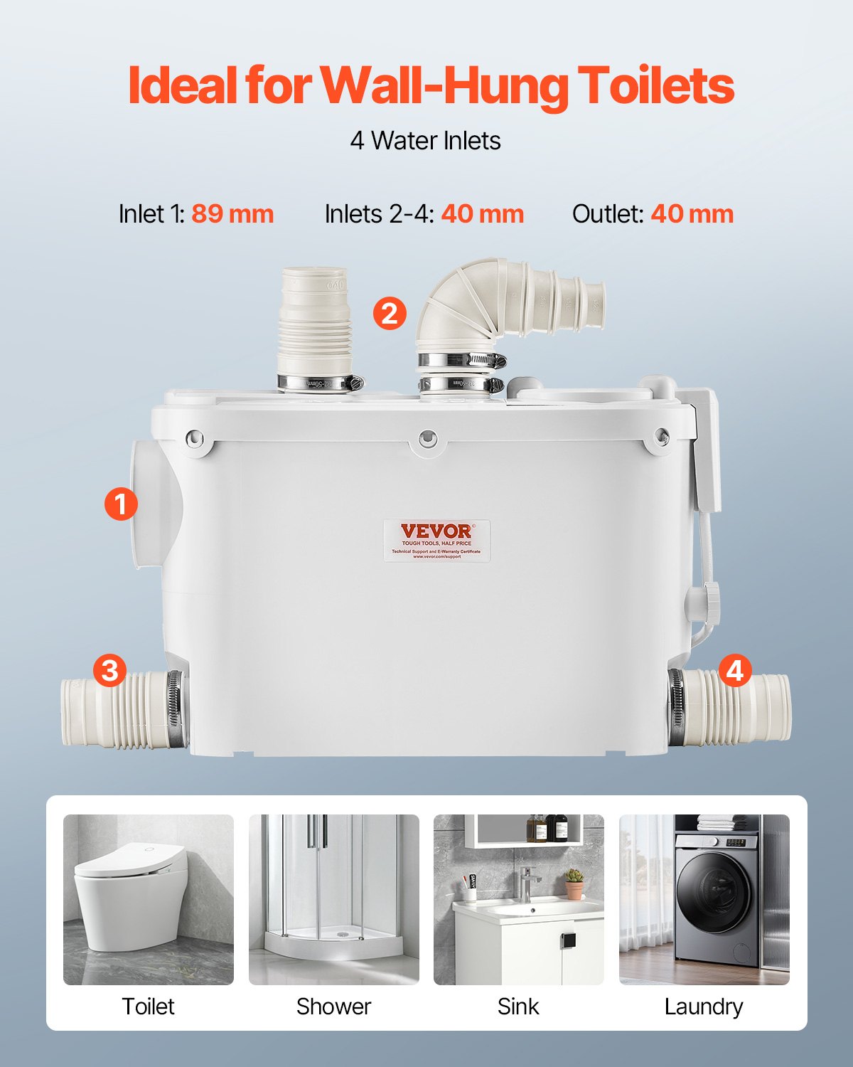 Smulkinantis nuotekų siurblys VEVOR FLO500, 500 W