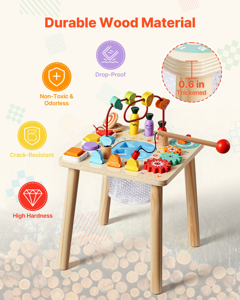 Montessori veiklos staliukas VEVOR AC8354, 8-in-1