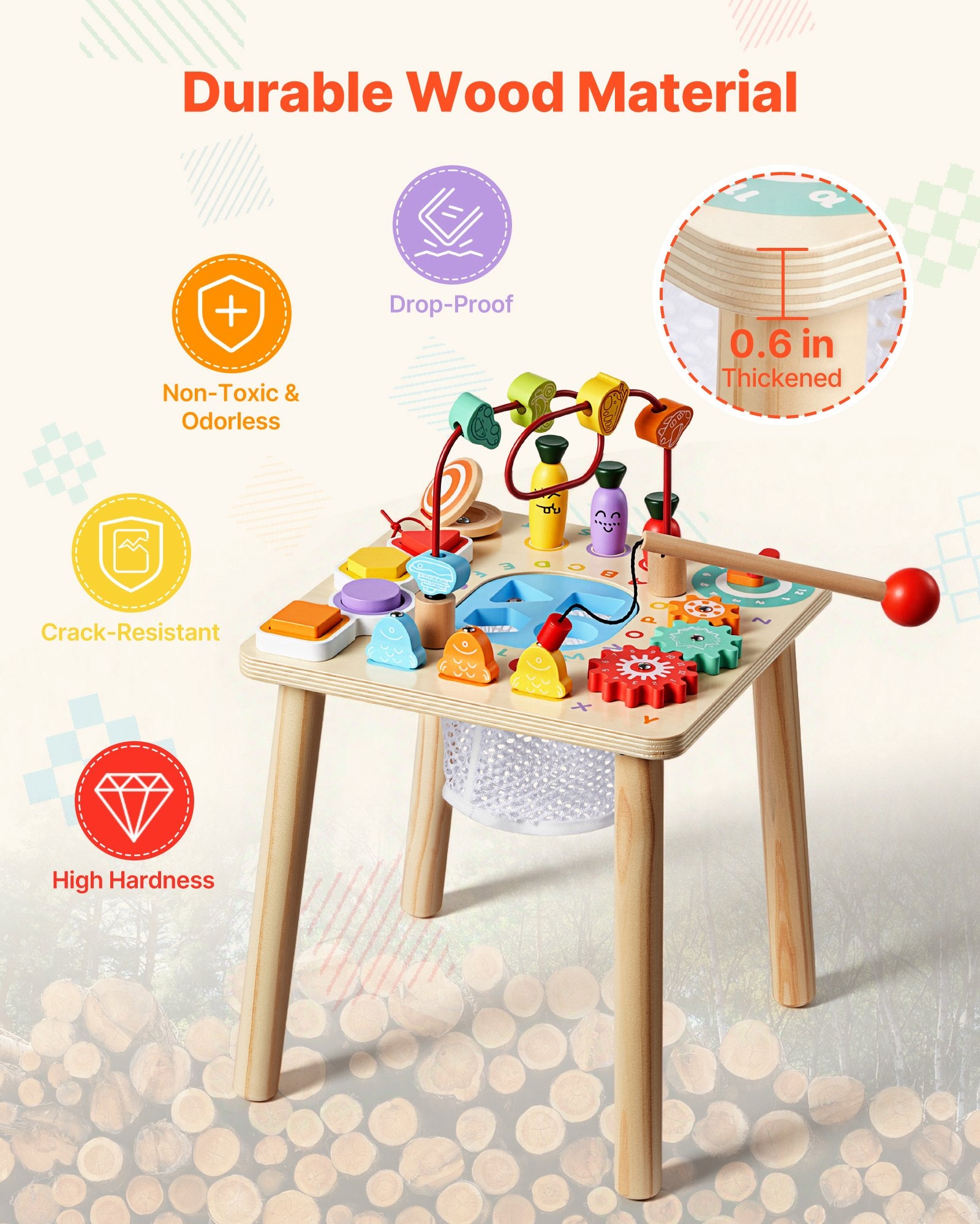 Montessori veiklos staliukas VEVOR AC8354, 8-in-1