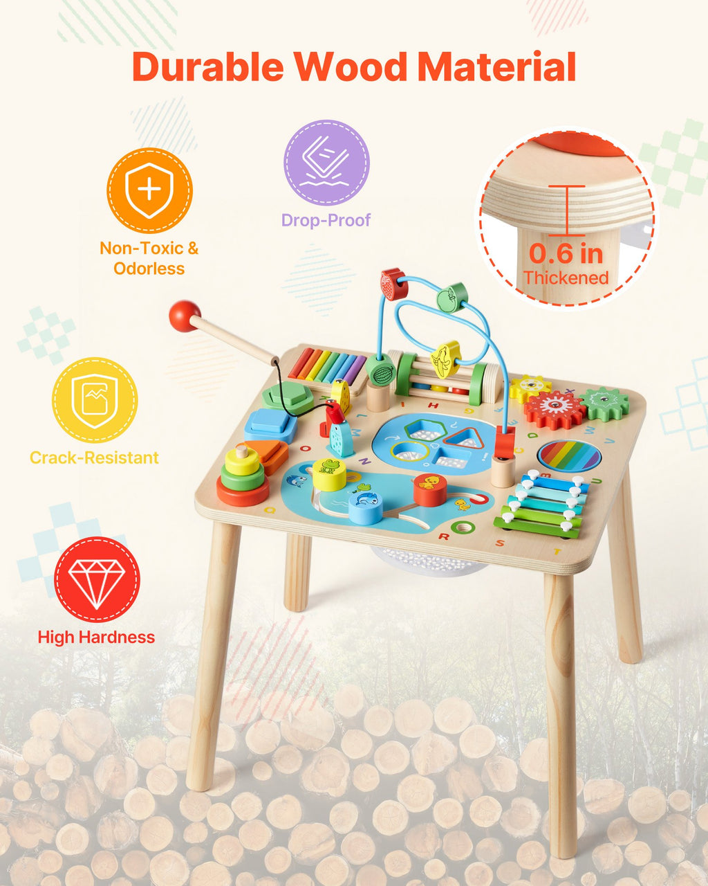 Montessori veiklos staliukas VEVOR AC8355, 13 viename