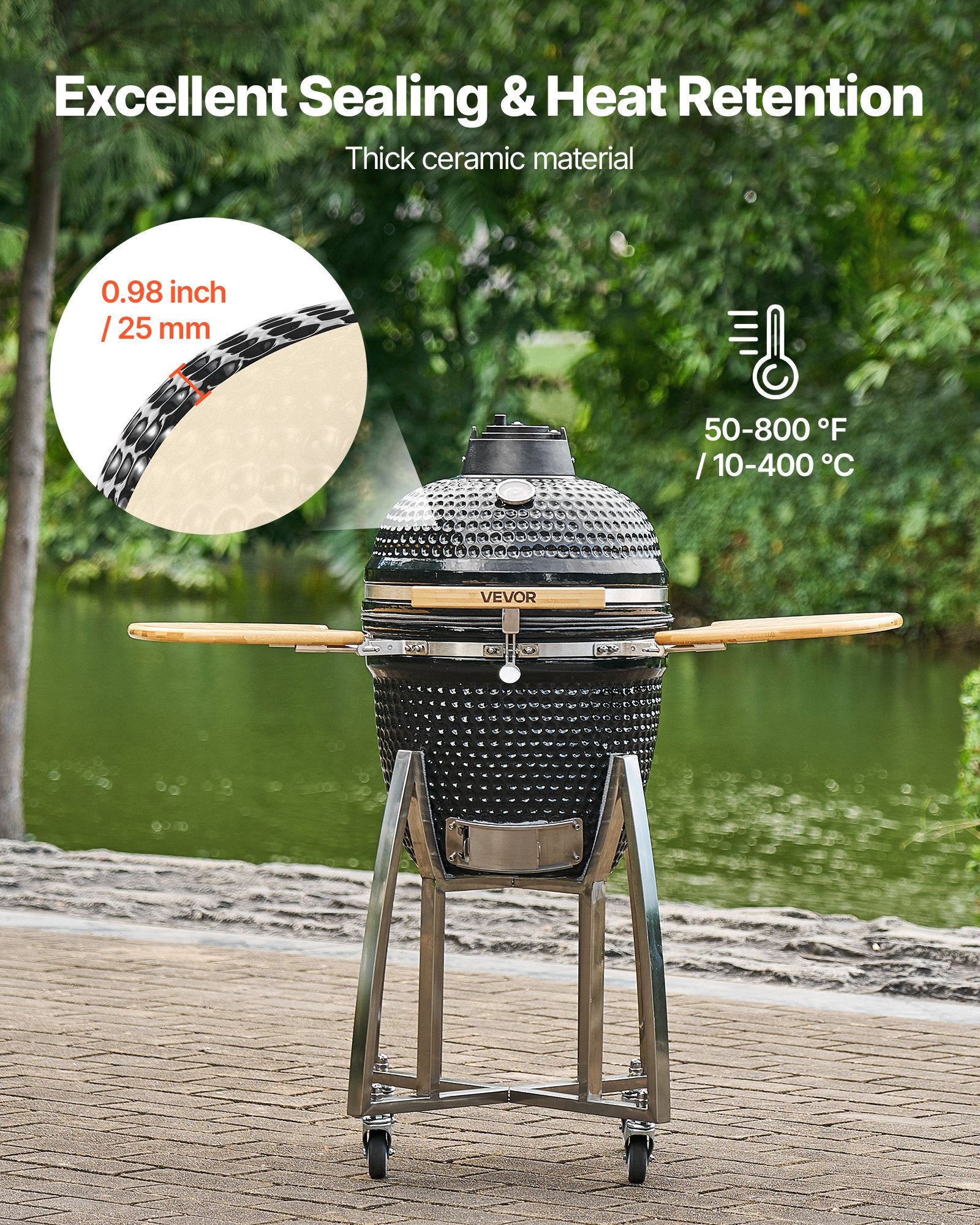 Kamado kepsninė VEVOR AU-18, 450 mm skersmens