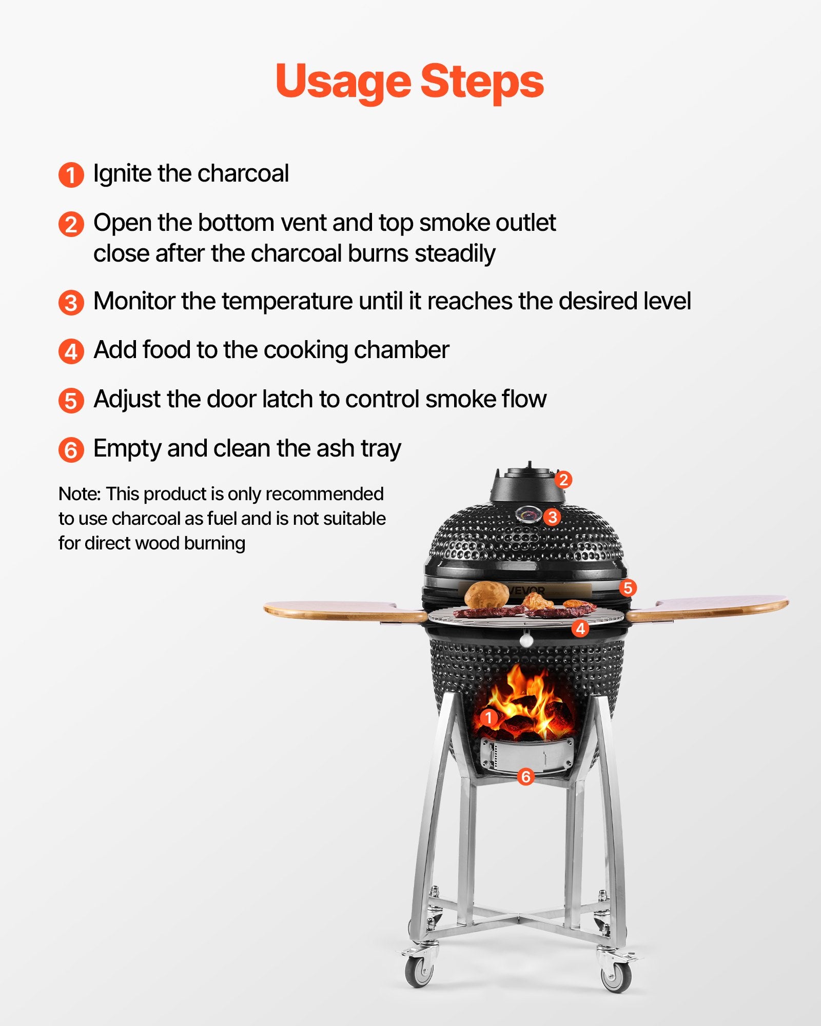 Kamado kepsninė VEVOR AU-18, 450 mm skersmens