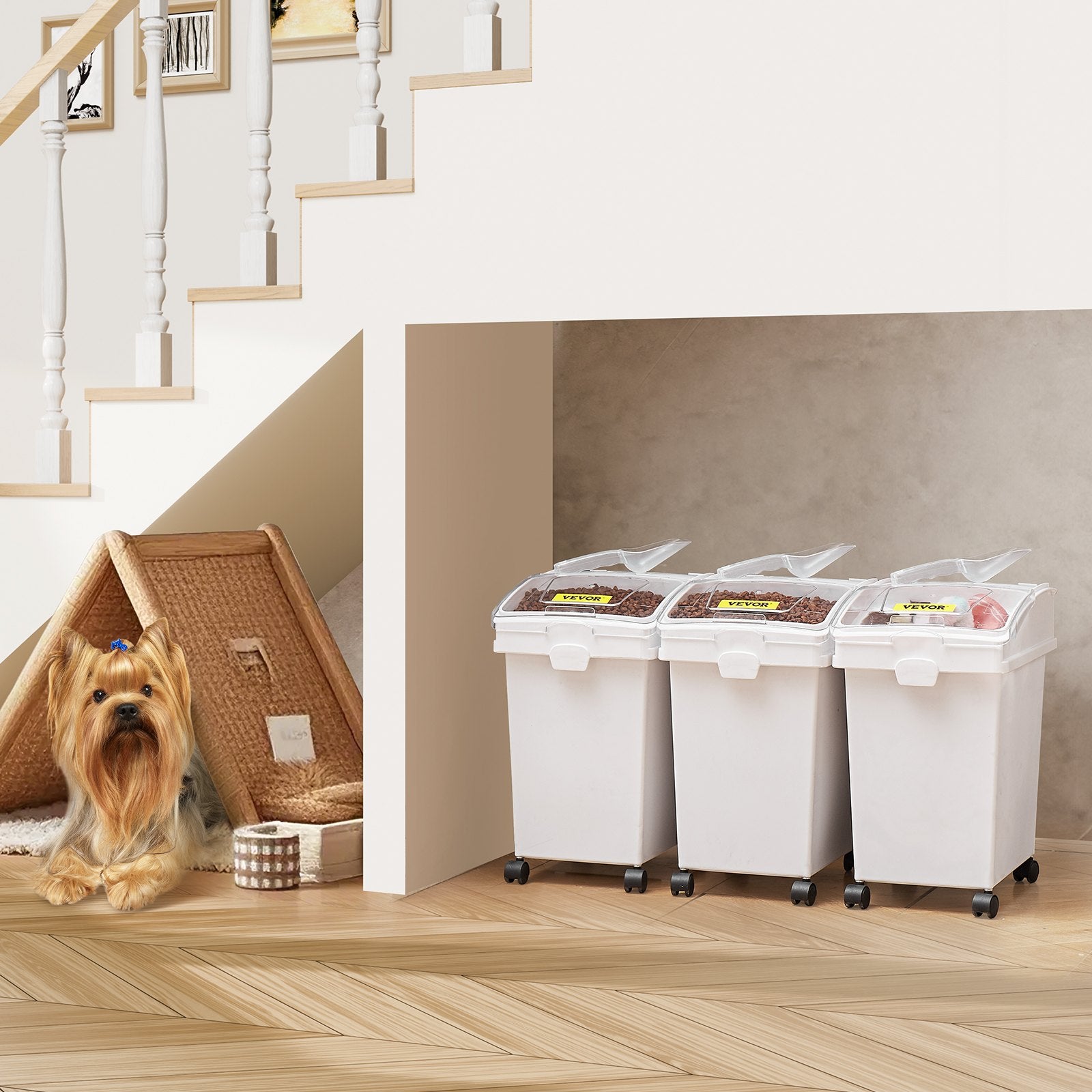 Birių produktų talpų rinkinys VEVOR F-8890, 3 x 25 l