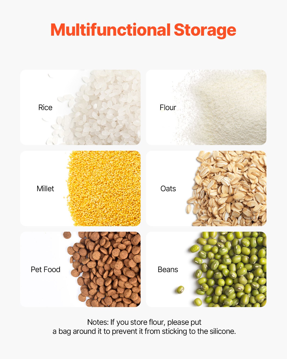 Ingredientų talpų rinkinys VEVOR F-8891, 40 l (3 vnt.)