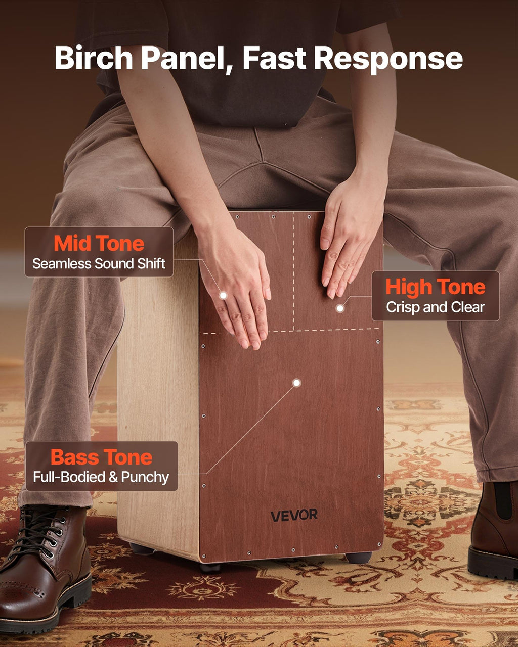 Kachonas (Cajon) VEVOR SN12X-A1, 305 x 305 x 508 mm