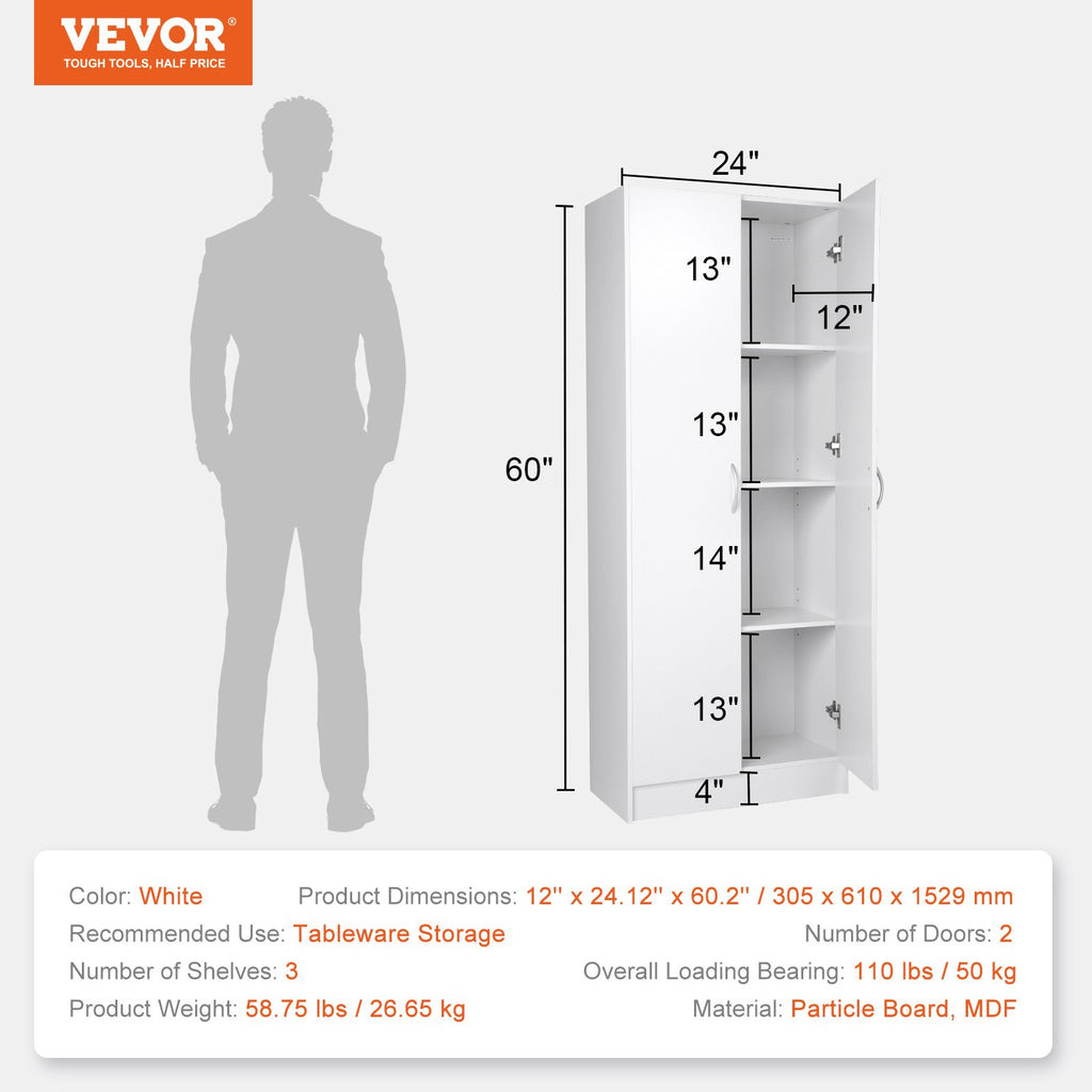 Virtuvės spintelė VEVOR A02D.2056, 153 cm aukščio