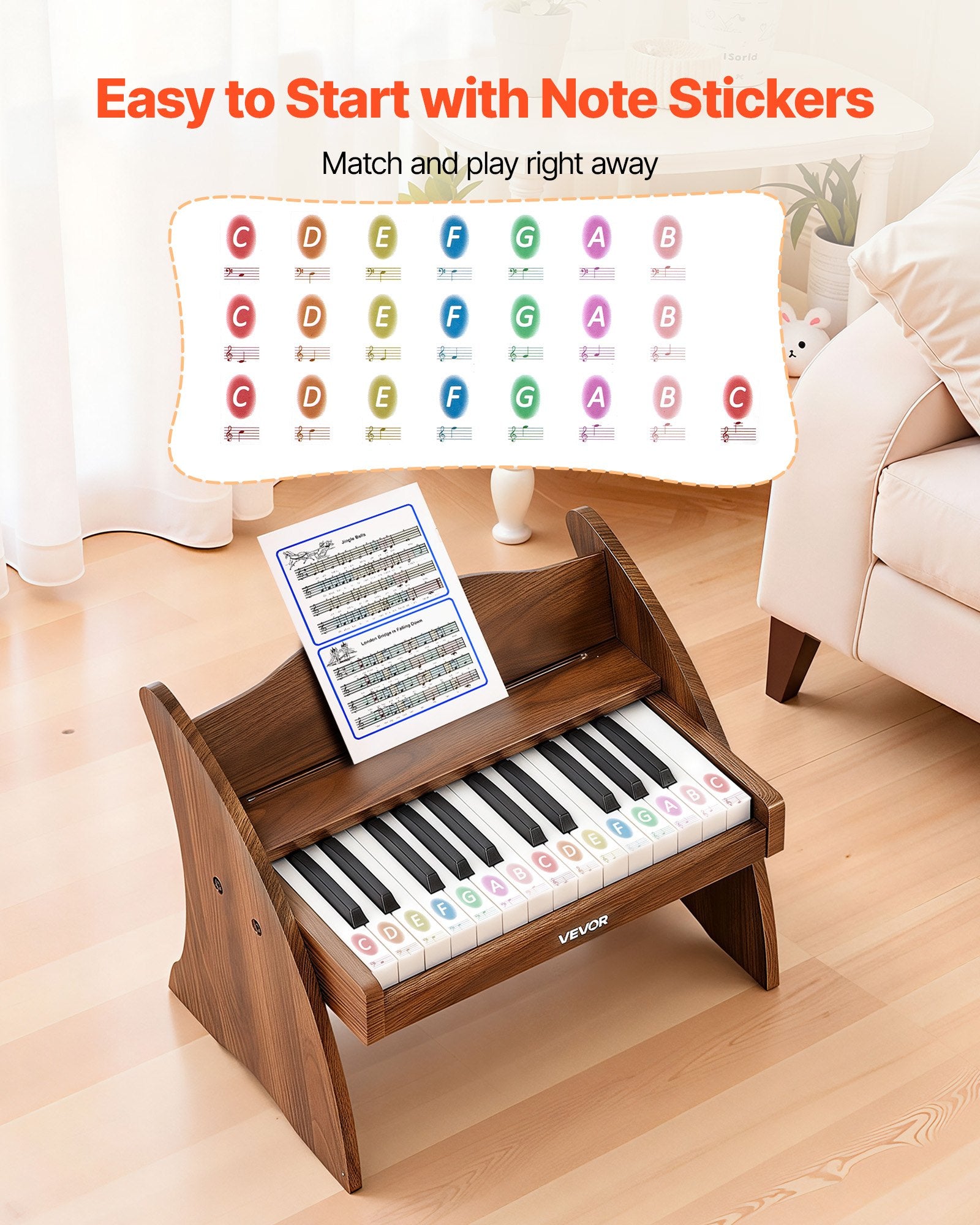 Vaikiškas skaitmeninis pianinas VEVOR SLW825, 25 klavišai
