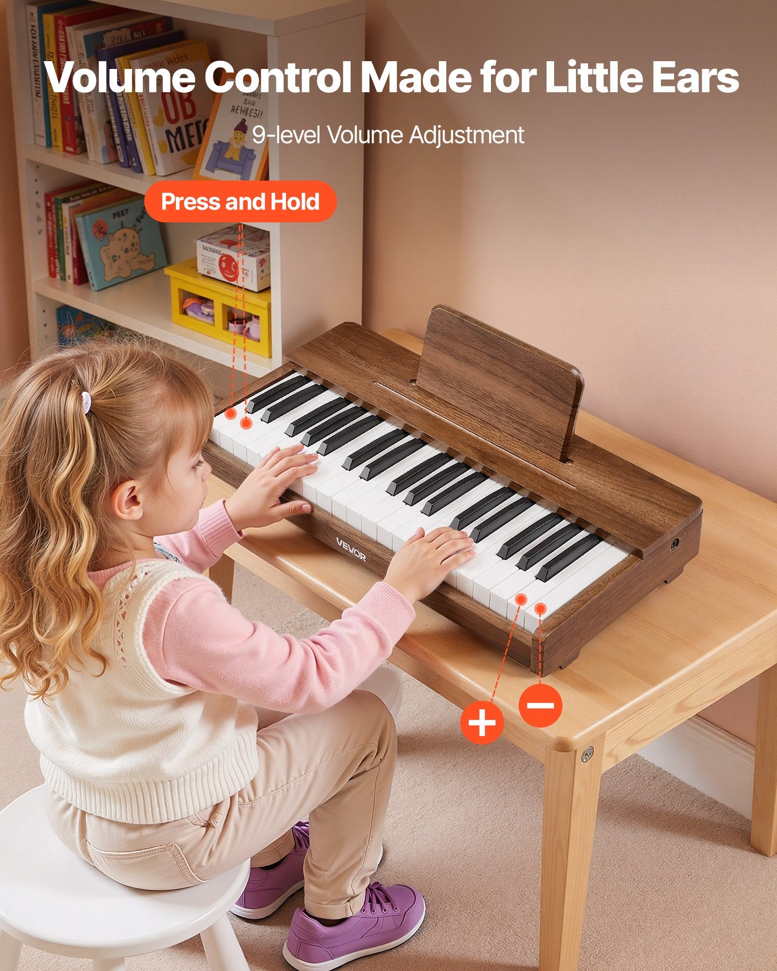 Vaikiškas skaitmeninis pianinas VEVOR SLW3706G, 37 klavišai