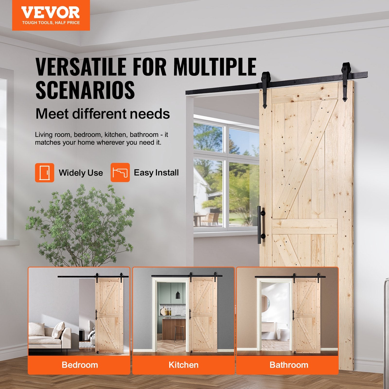 Stumdomos tvarto tipo durys VEVOR 30AK, 76x213 cm