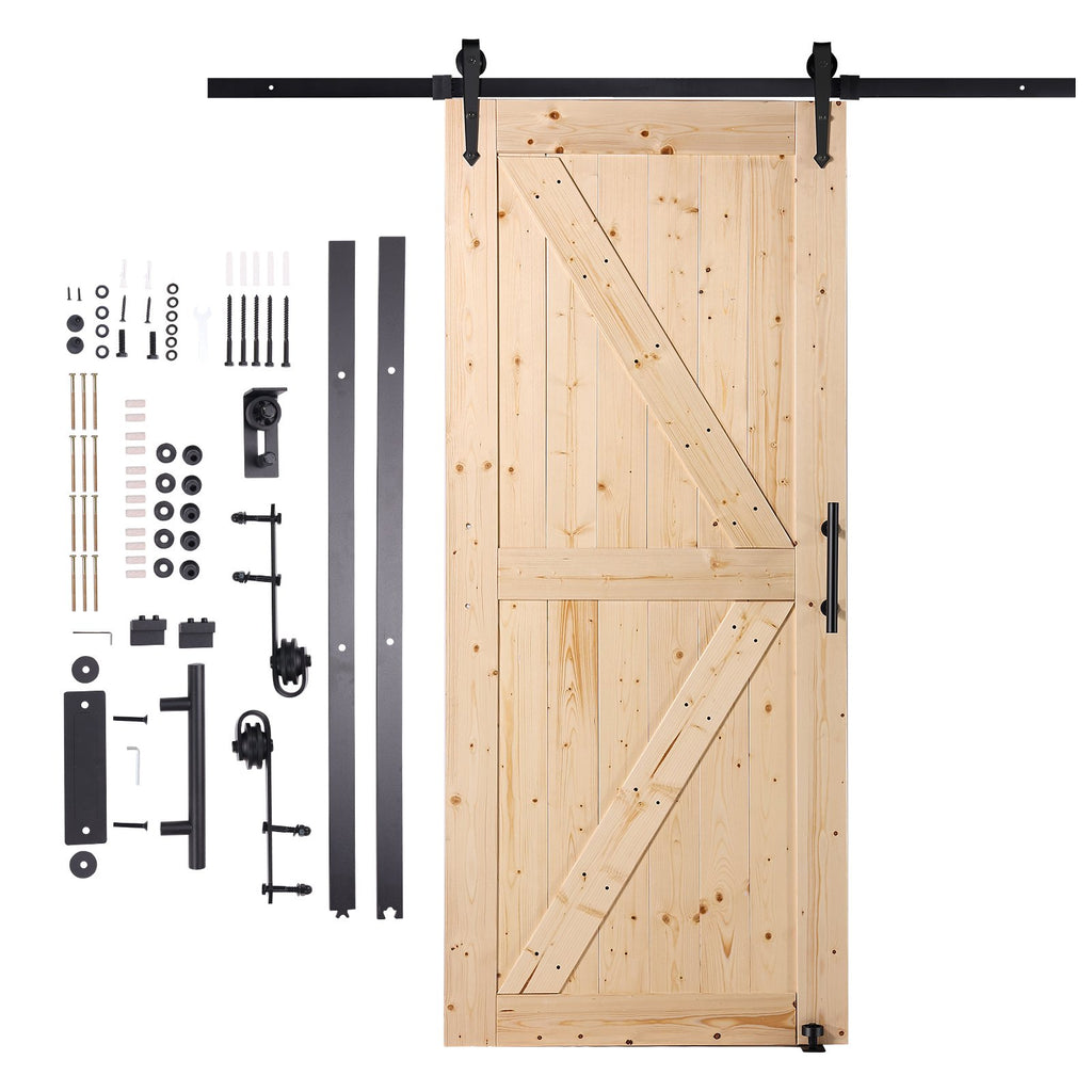 Stumdomos tvarto tipo durys su furnitūra VEVOR 36AK, 91x213 cm