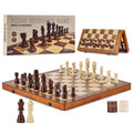 Magnetinis medinis šachmatų ir šaškių rinkinys VEVOR SSC-15F, 38 cm