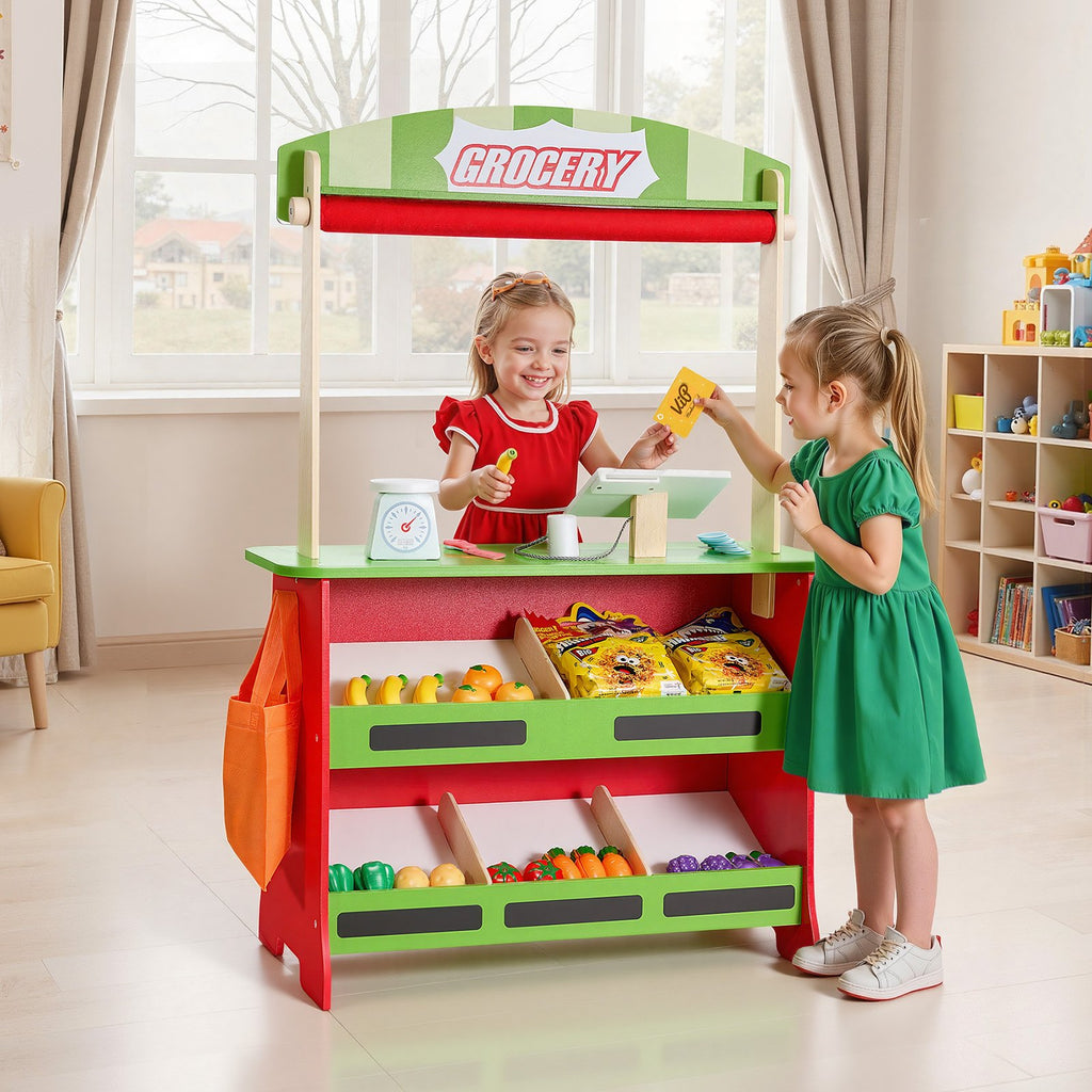 Medinis lėlių teatras ir parduotuvė VEVOR AC7730A, 2-in-1 dizainas