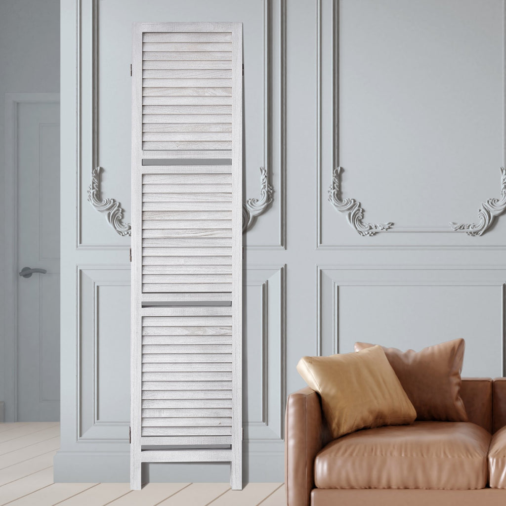 Medinė kambario pertvara VEVOR SS-003-4P-WH, 4 dalių, 170 cm aukščio