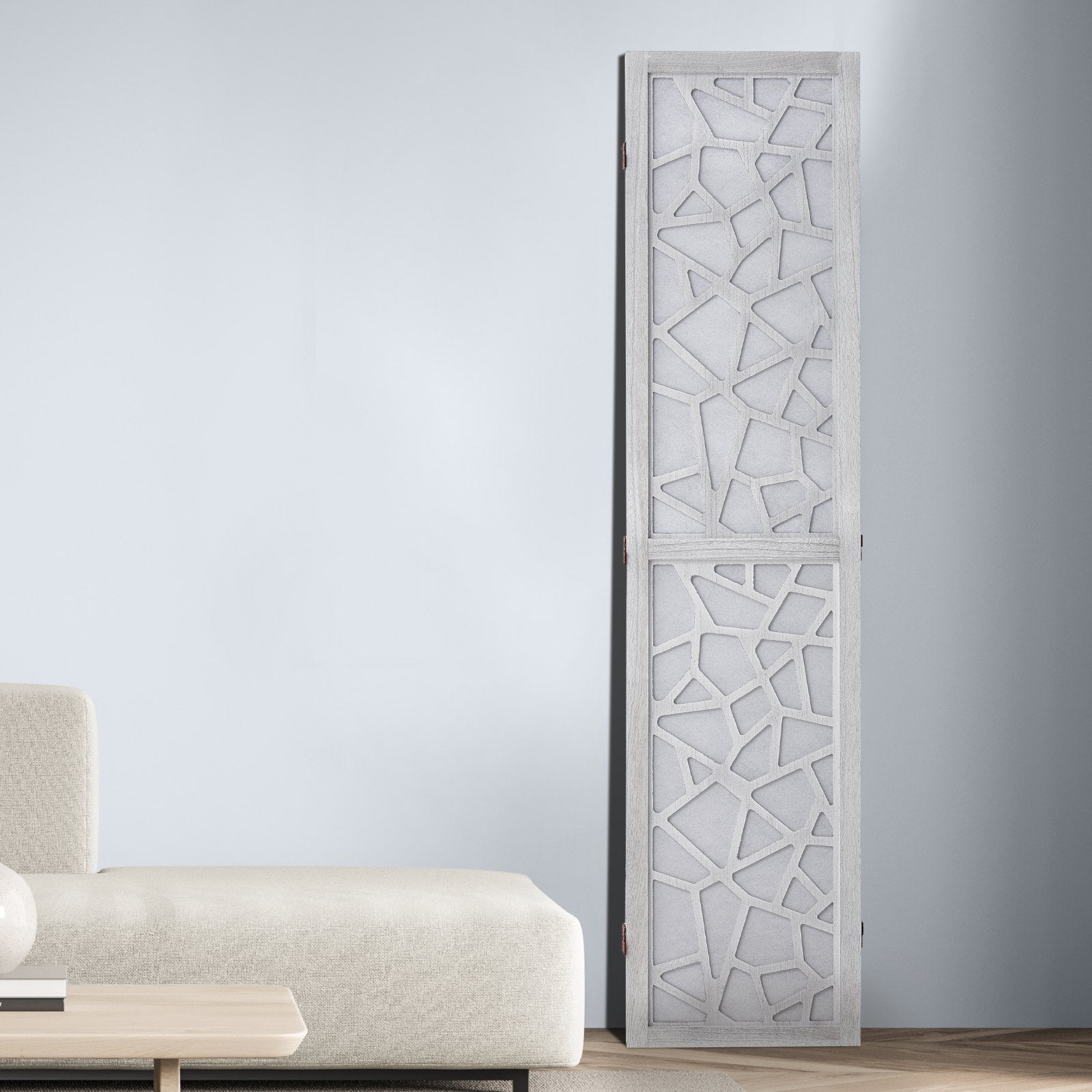 Medinė kambario pertvara VEVOR SS-006-4P-WH, 4 dalių, 170 cm aukščio