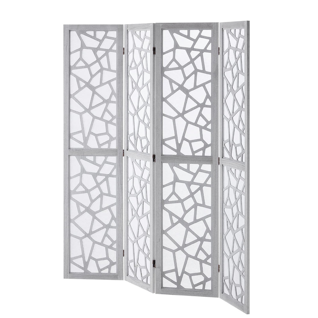 Medinė kambario pertvara VEVOR SS-006-4P-WH, 4 dalių, 170 cm aukščio