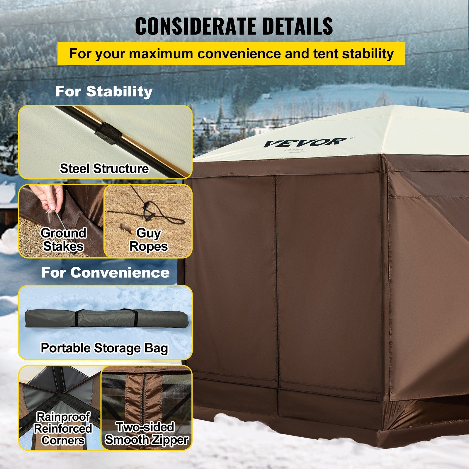 Gazebo palapinė VEVOR VV-CGT-1010, 3x3 m