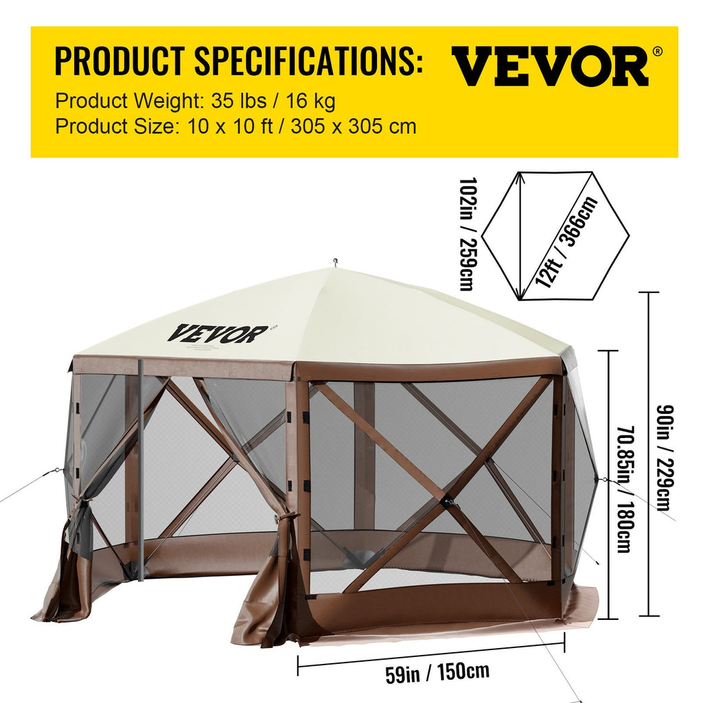 Gazebo palapinė VEVOR VV-CGT-1010, 3x3 m