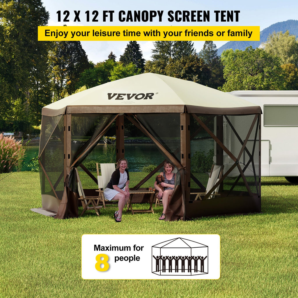 Šešiakampė pavėsinė-palapinė VEVOR VV-CGT-1212, 3,66 x 3,66 m