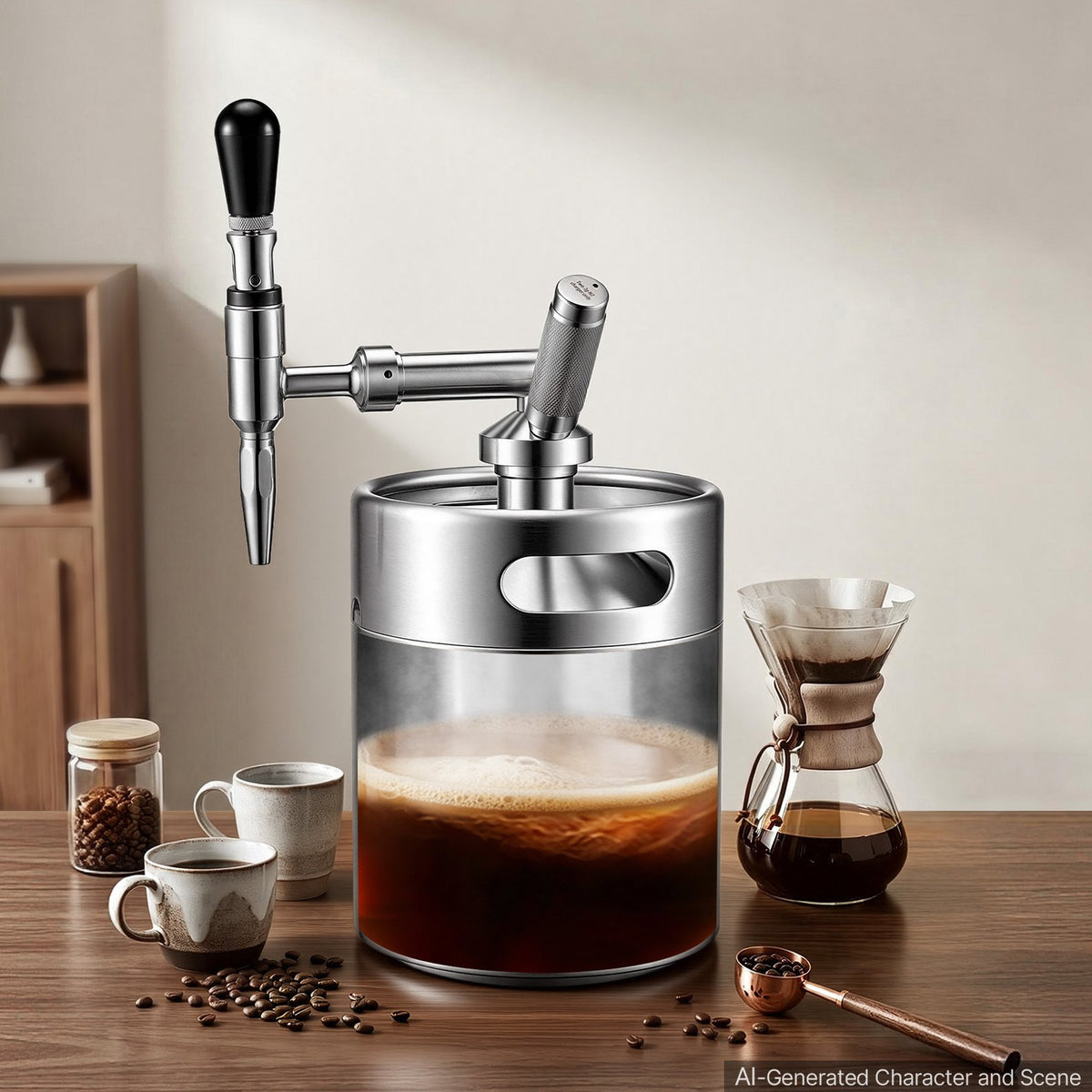 Nitro šalto plikymo kavos aparatas VEVOR CKD-4, 4 l talpa