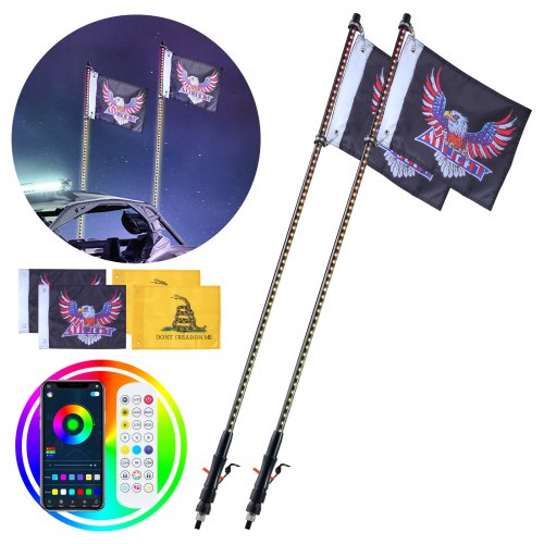 LED antenos visureigiams VEVOR WM-3190RGB-XC-XH-2, 90 cm