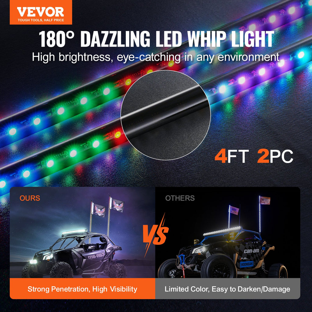 LED antenos-šviesos VEVOR WM-31120RGB-XC-XH-2, 1,2 m