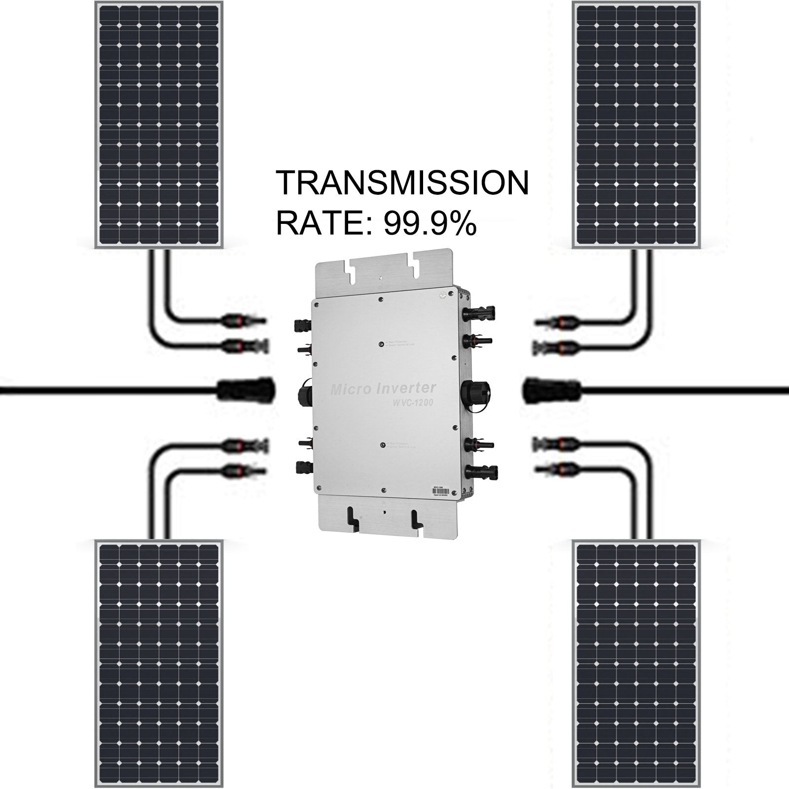Saulės mikro inverteris VEVOR 1200W, MPPT IP65