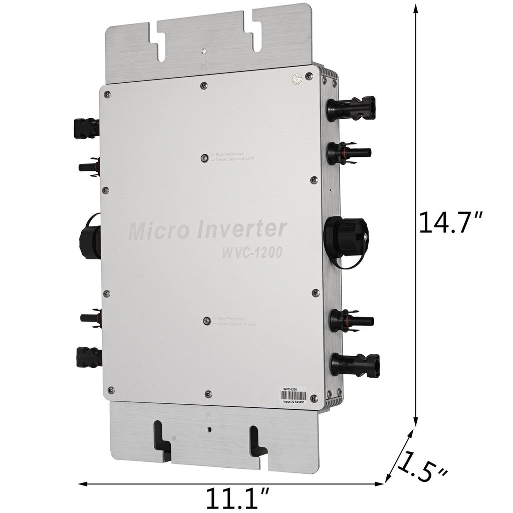 Saulės mikro inverteris VEVOR 1200W, MPPT IP65