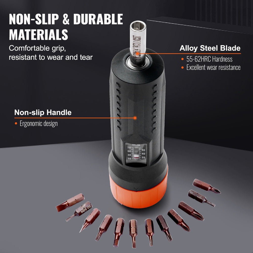 Dinamometrinis atsuktuvas VEVOR NSQ-70, 1.13-7.91 Nm