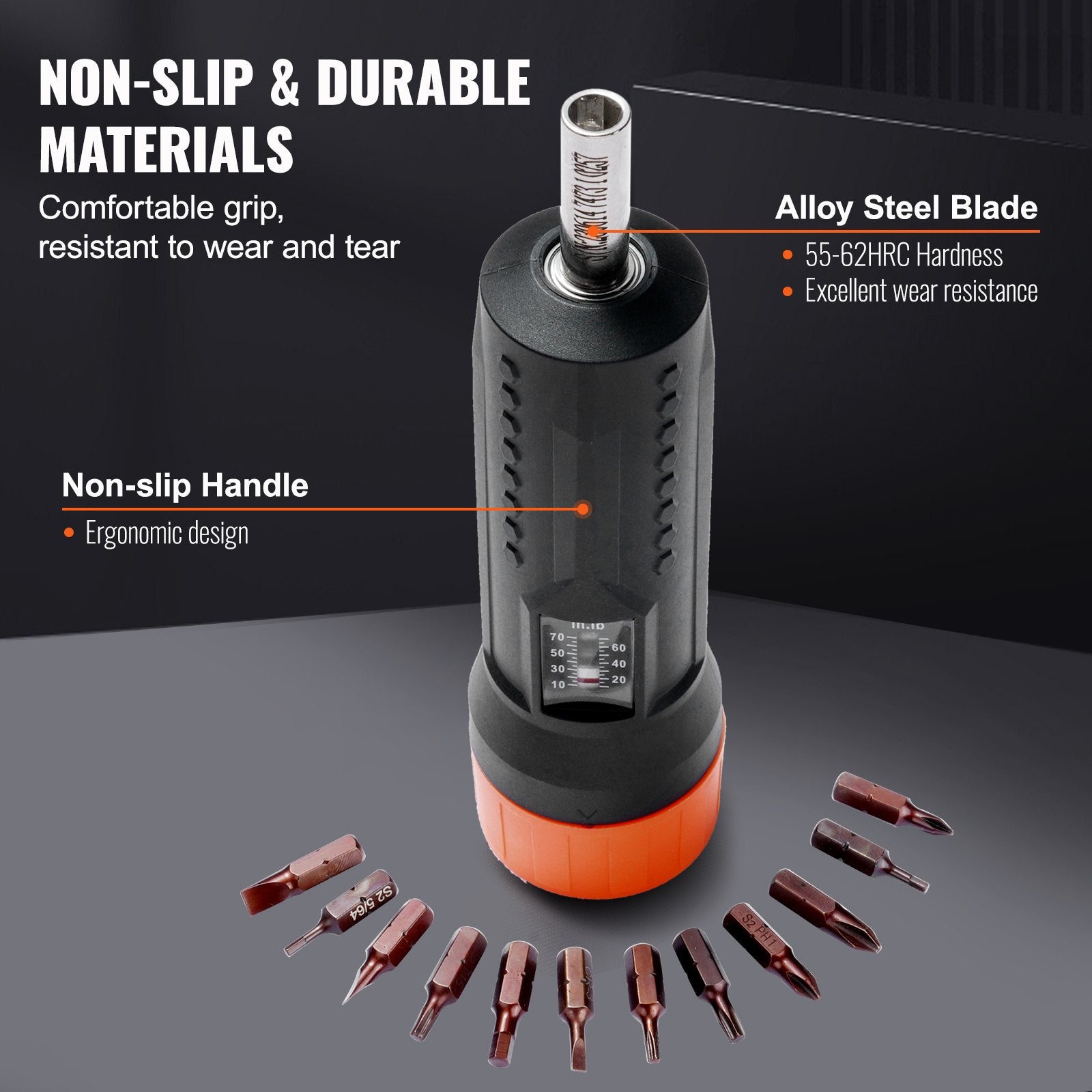 Dinamometrinis atsuktuvas VEVOR NSQ-70, 1.13-7.91 Nm