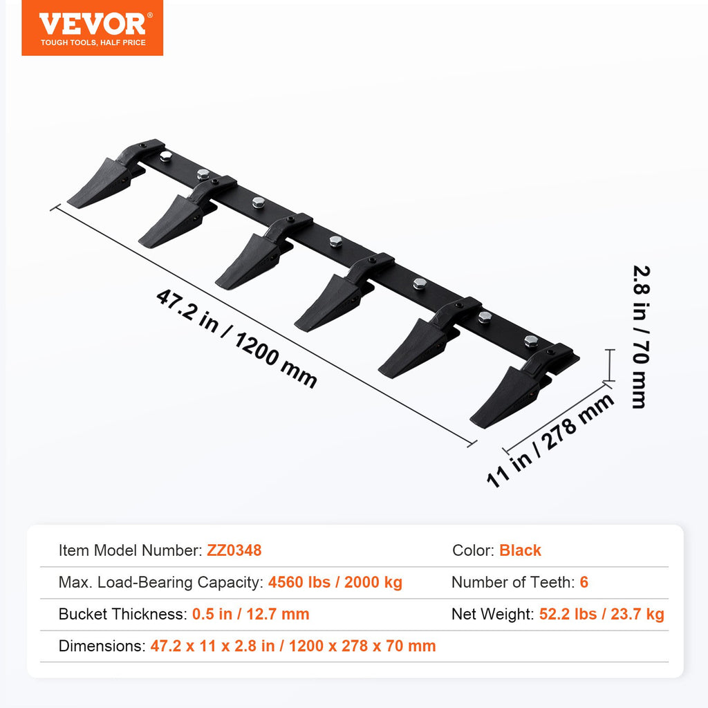 Kaušo peilis su dantimis VEVOR ZZ0348, 120 cm pločio
