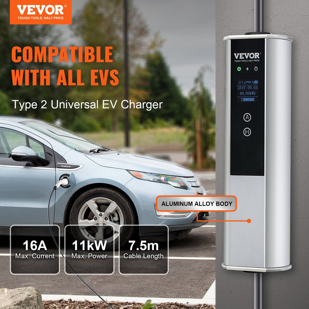 Nešiojamas elektromobilių įkroviklis VEVOR EV-B07-EU011B, 11 kW