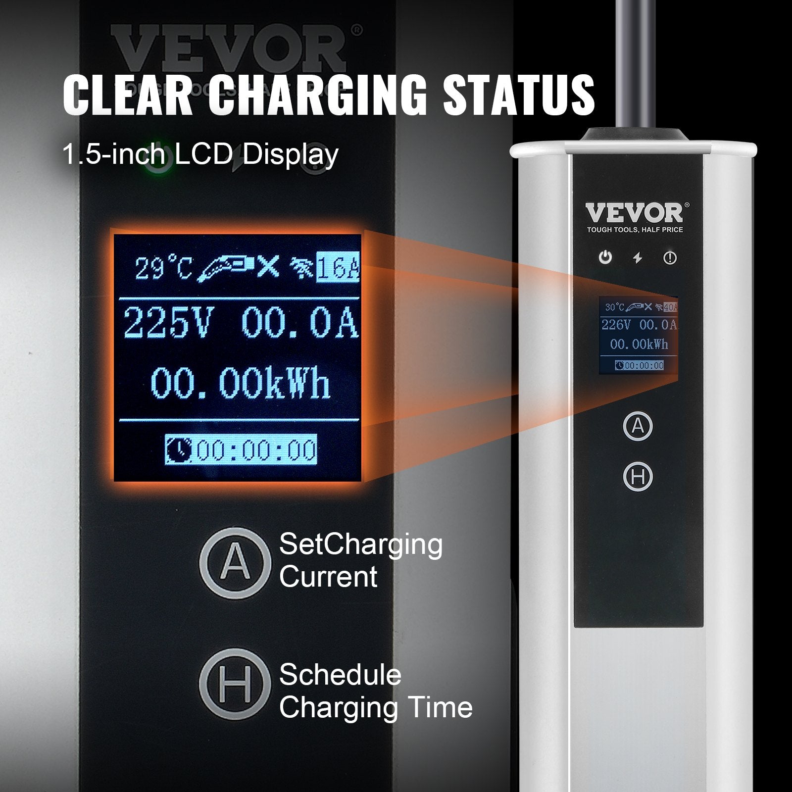 Nešiojamas elektromobilių įkroviklis VEVOR EV-B07-EU022B, 22 kW