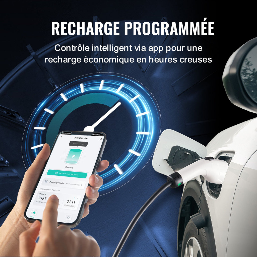 Nešiojamas elektromobilių įkroviklis VEVOR EV-B06-EU003B, 3.7 kW