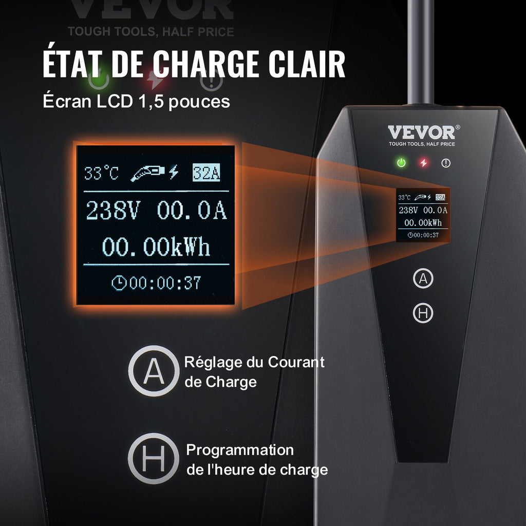 Nešiojamas elektromobilių įkroviklis VEVOR EV-B06-EU003B, 3.7 kW