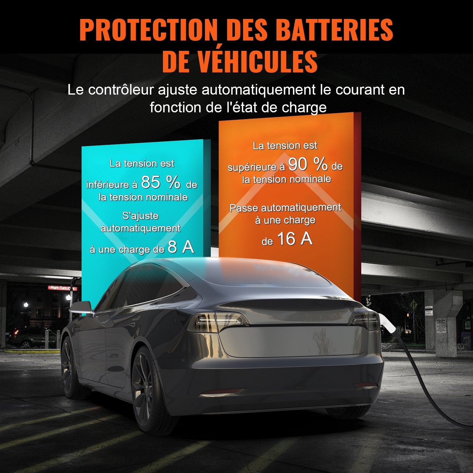 Nešiojamas elektromobilių įkroviklis VEVOR EV-B06-EU003A, 3.7 kW
