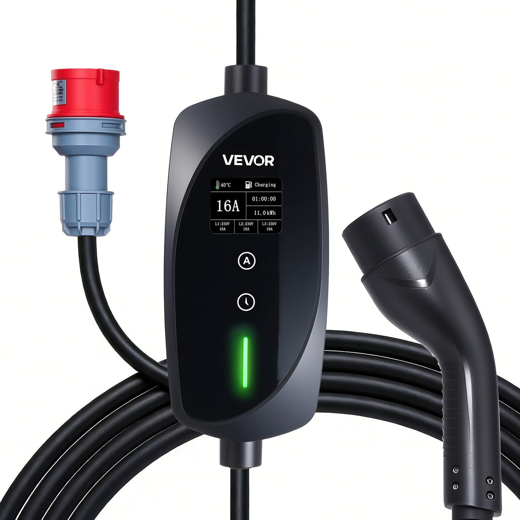 Nešiojama elektromobilių įkrovimo stotelė VEVOR EV-ACS1601PE/K3, 11 kW