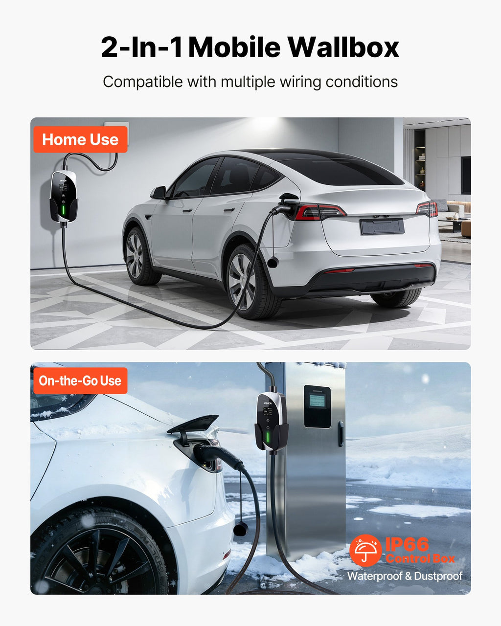 Nešiojamas elektromobilių įkroviklis VEVOR EV-ACS1602E/K3, 3.6 kW