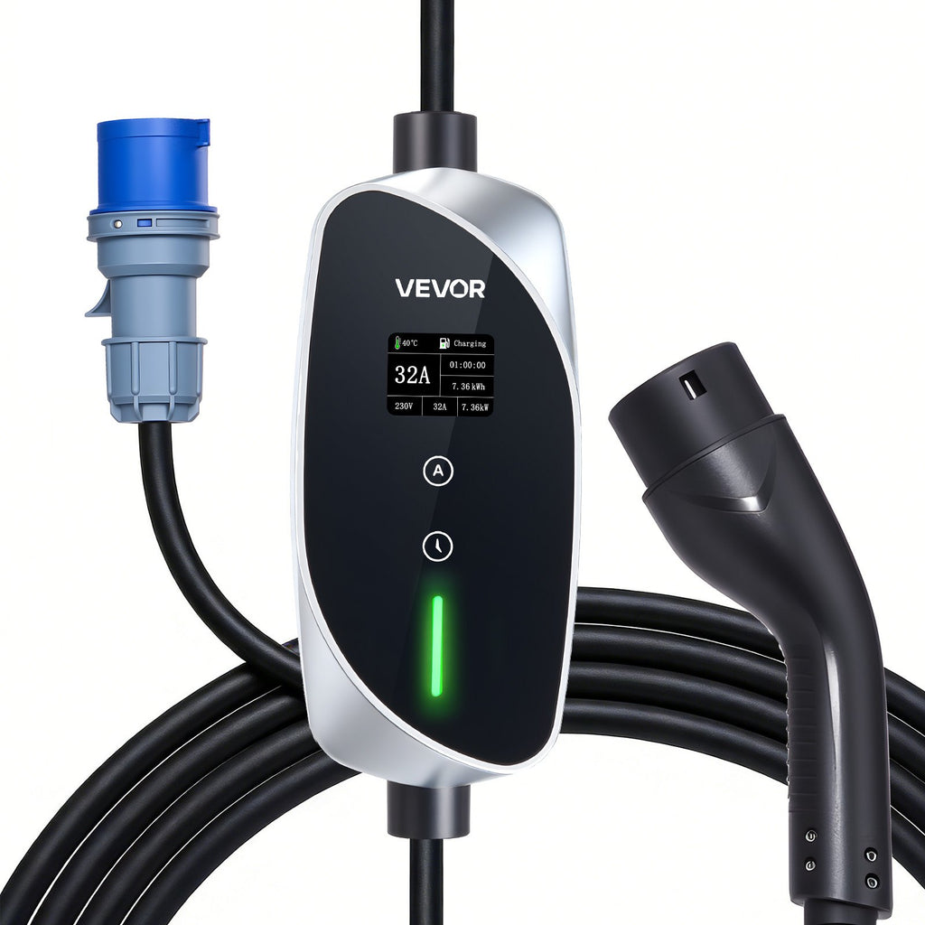 Nešiojamas elektromobilių įkroviklis VEVOR EV-ACS3201E/K3, 7.4 kW