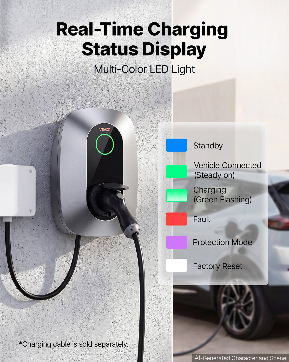 Elektromobilių įkrovimo stotelė VEVOR ZB09-E007KAB-M701, 7 kW