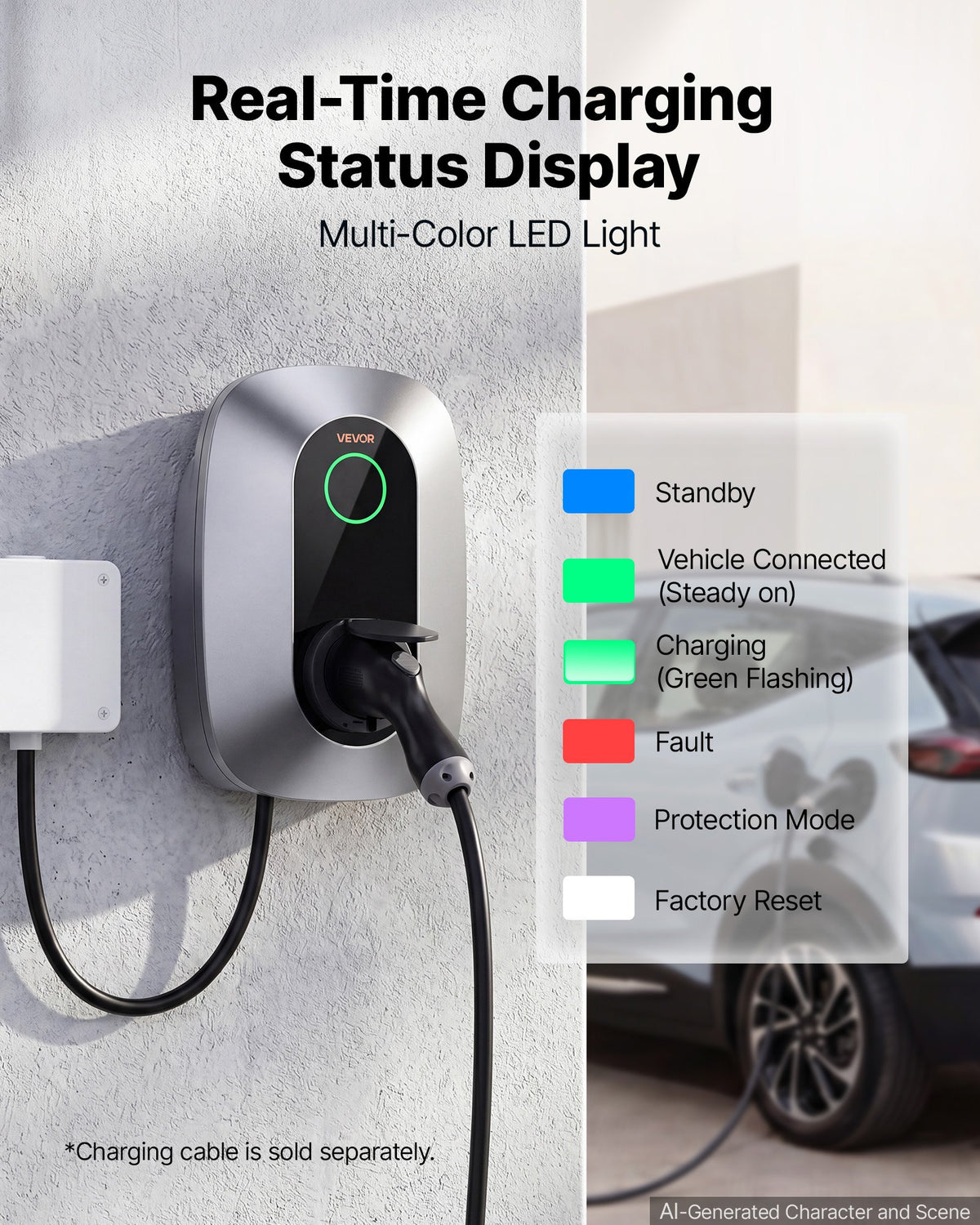 Elektromobilių įkrovimo stotelė VEVOR ZB09-E011KAB-M801, 11 kW