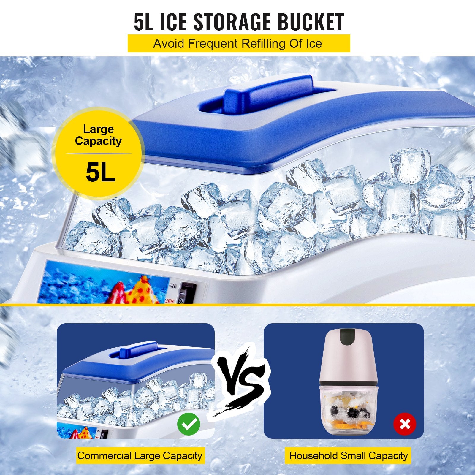 Elektrinis ledo smulkintuvas VEVOR Commercial Ice Shaver, 200 kg/val. našumas