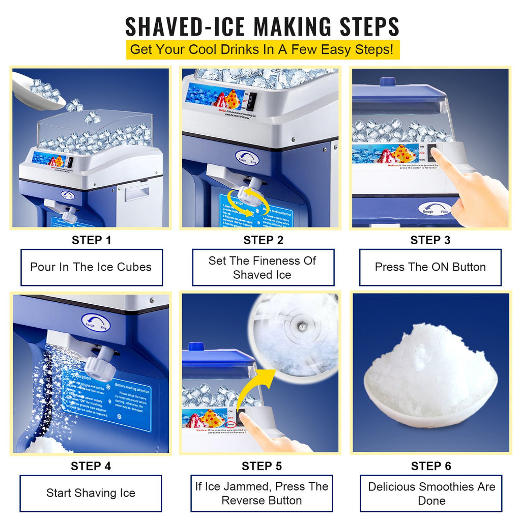 Elektrinis ledo smulkintuvas VEVOR Commercial Ice Shaver, 200 kg/val. našumas
